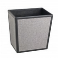 Faux Leather Rectangular Wastebasket (Heather on Black)